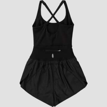 Free People Women's Standard Righteous Runsie, Black/Black, SM 4-6