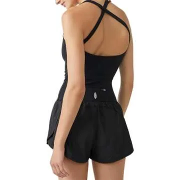 Free People Women's Standard Righteous Runsie, Black/Black, SM 4-6