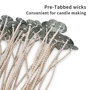 EUPNHY CD 8 Candle Wicks, 100pcs for Easy Candle Making