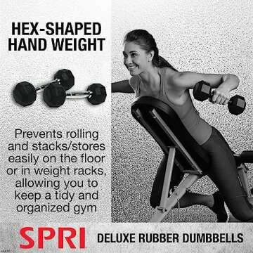 Durable Rubber Hex Dumbbells for Home Workouts Set of 2-10 lbs