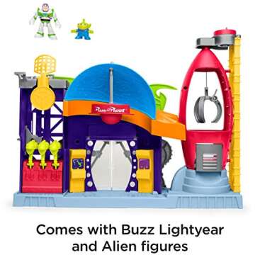 Fisher-Price Imaginext Preschool Toy Disney Pixar Toy Story Pizza Planet Playset & Buzz Lightyear Figure for Pretend Play Kids Ages 3+ Years