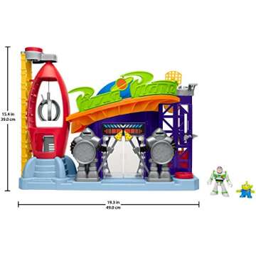 Fisher-Price Imaginext Preschool Toy Disney Pixar Toy Story Pizza Planet Playset & Buzz Lightyear Figure for Pretend Play Kids Ages 3+ Years