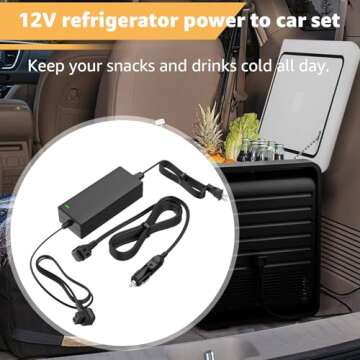 Norward Power Cord Compatible with Alpicool, Bodega, Euhomy, BougeRV, ARB, ICECO, Setpower, JoyTutus, Cooler Power Cord for Most AC/DC Adapter ﻿