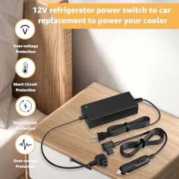 Norward Power Cord Compatible with Alpicool, Bodega, Euhomy, BougeRV, ARB, ICECO, Setpower, JoyTutus, Cooler Power Cord for Most AC/DC Adapter ﻿