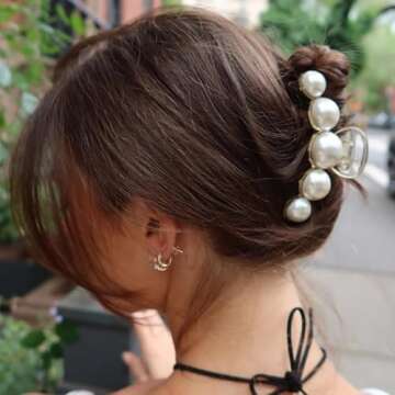 The RPZL Premium Acetate Big Hair Accessory | Oversized Claw Clip for Thick and Thin Hair | Stylish Hair Jaw Clip for Women and Girls (Mother of Pearl)