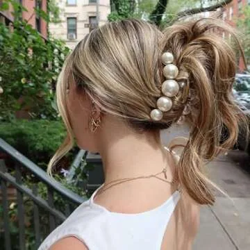 The RPZL Premium Acetate Big Hair Accessory | Oversized Claw Clip for Thick and Thin Hair | Stylish Hair Jaw Clip for Women and Girls (Mother of Pearl)