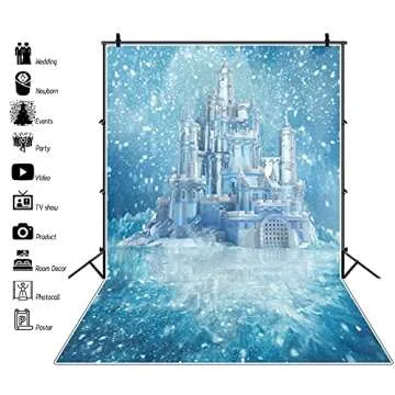 Ice Castle Backdrop for Photography Kids Birthday Parties