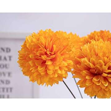 MACTING Artificial Flowers, 20pcs Fake Flowers Silk Artificial Hydrangea for DIY Wedding Mother's Day Bouquet Baby Shower Home Decor(Orange)