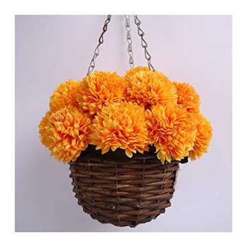 MACTING Artificial Flowers, 20pcs Fake Flowers Silk Artificial Hydrangea for DIY Wedding Mother's Day Bouquet Baby Shower Home Decor(Orange)