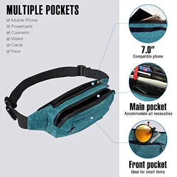 WATERFLY Fanny Pack Waist Bag: Adjustable, Water-Resistant, and Multi-Style Carrying