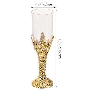 SEWACC Plastic Chalice Goblet 12pcs Royal Embossed Cup Medieval Cocktail Cups Unbreakable Wine Cups for Decoration Home Collection