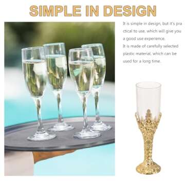 SEWACC Plastic Chalice Goblet 12pcs Royal Embossed Cup Medieval Cocktail Cups Unbreakable Wine Cups for Decoration Home Collection