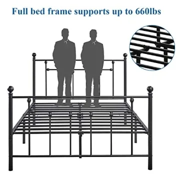 Stylish Premium Full Size Bed Frame with Vintage Design