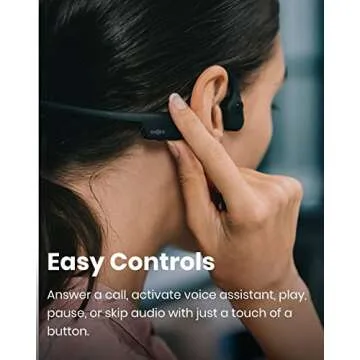 SHOKZ (AfterShokz OpenComm - Bone Conduction Open-Ear Stereo Bluetooth Headset with Noise-Canceling Boom Microphone - Wireless Headset for Mobile Use, with Bookmark