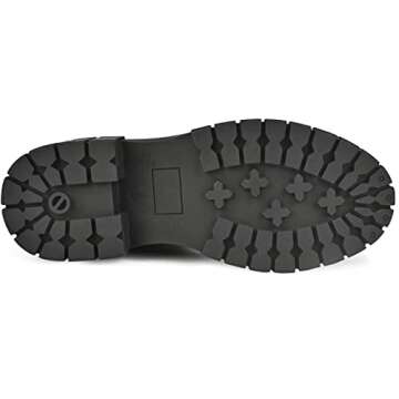 READYSALTED Women's Ankle Low Heel Platform Chunky Sole chelsea Slip On Boots(HONGO1-BK,US8)