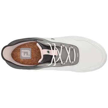 FootJoy Women's Stratos Previous Season Style Golf Shoe, White/Black/Pink, 8 Wide