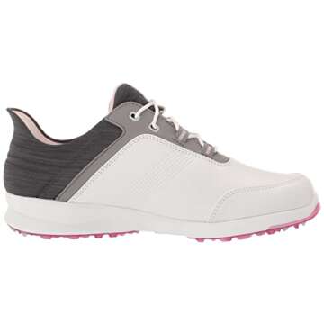 FootJoy Women's Stratos Previous Season Style Golf Shoe, White/Black/Pink, 8 Wide
