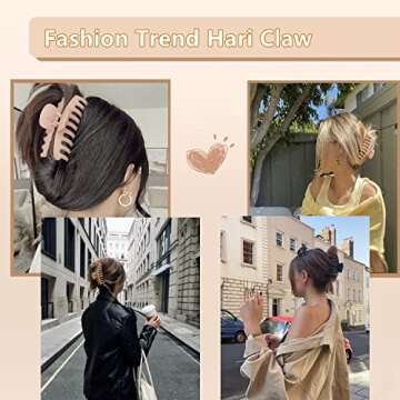 YANRONG Matte Large Hair Claw For Women Spring Design Non-Slip For Thick Hair Banana Openwork Geometry Hair Clips Hair Styling Accessories Strong Hold Barrettes (3PCS)