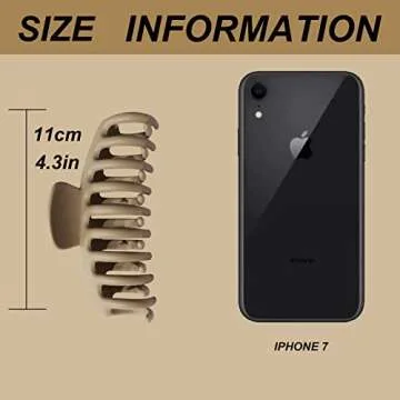 YANRONG Matte Large Hair Claw For Women Spring Design Non-Slip For Thick Hair Banana Openwork Geometry Hair Clips Hair Styling Accessories Strong Hold Barrettes (3PCS)