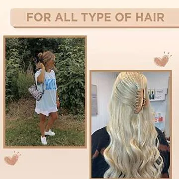 YANRONG Matte Large Hair Claw For Women Spring Design Non-Slip For Thick Hair Banana Openwork Geometry Hair Clips Hair Styling Accessories Strong Hold Barrettes (3PCS)