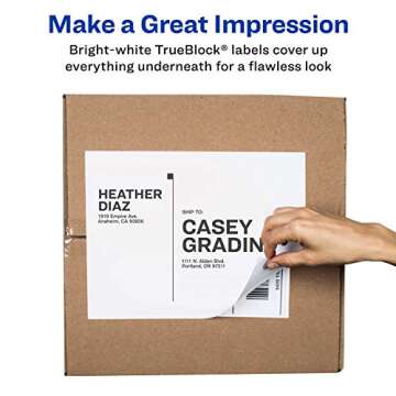 Avery Full Sheet Printable Shipping Labels, 8.5" x 11", White, 25 Blank Mailing Labels (8165)