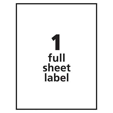 Avery Full Sheet Printable Shipping Labels, 8.5" x 11", White, 25 Blank Mailing Labels (8165)