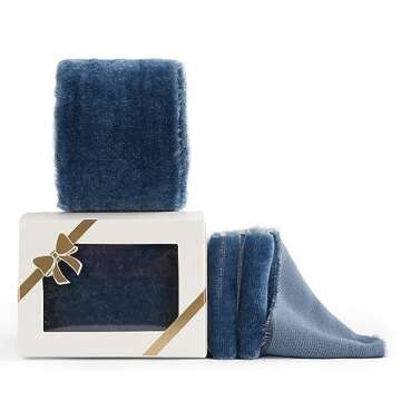 HUIHUANG Blue Silk Velvet Ribbon 2 inch Handmade Fring Ribbon Frayed Velvet Ribbon for Gift Wrapping, Flower Bouquet, Invitations, Holiday Christmas Decor, Wedding Bridal Shower Decor-3 Yards