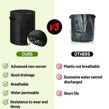 JOPESO Potato Grow Bags 10 Gallon 2 Pack,Potato Growing Bags with Flap Harvest Window and Handles, Thickened Non-Woven Fabric Pots for Vegetable Potato Tomato Flowers Fruits