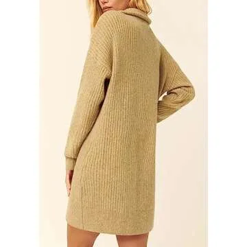 Pink Queen Women's Stylish Collared Sweater Dress