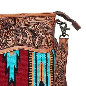 American Darling Saddle Blanket Crossbody Purse Genuine Leather Western Bag fringe Style Handbag ADBGZ1389G