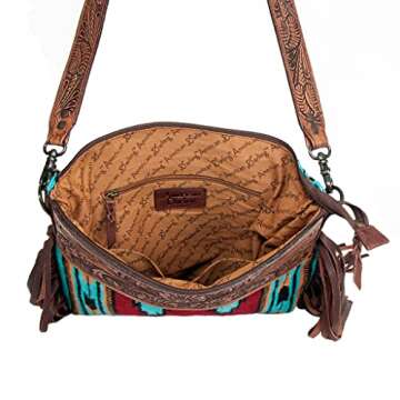 American Darling Saddle Blanket Crossbody Purse Genuine Leather Western Bag fringe Style Handbag ADBGZ1389G