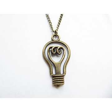 Large Light Bulb Eureka Moment Necklace - Bright Idea Jewelry