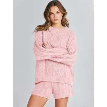 Cozy ANRABESS Women 2 Piece Sweater Lounge Set for Fall