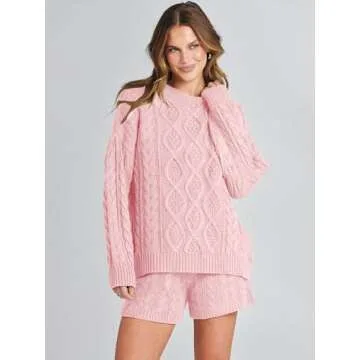 Cozy ANRABESS Women 2 Piece Sweater Lounge Set for Fall