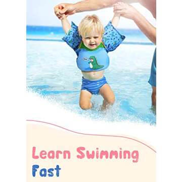 USCG Approved Toddler Swim Vest 33-55 LBS,Toddler Floaties Life Jacket for 30-50 Pounds, Kids Arm Floaties Water Wings for Children 1,2,3,4,5,6,7 Years Old