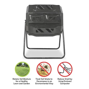 MaxWorks 80699 Compost Bin Tumbler 42 Gallon Dual Chamber