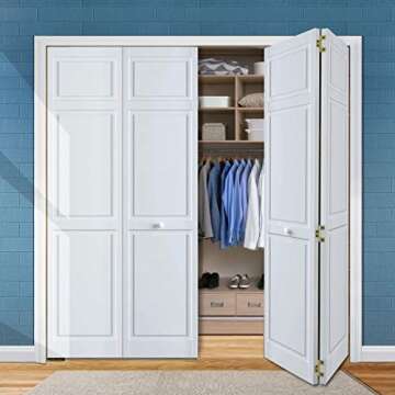Snavely International Closet Door, Bi-fold, 6-Panel Style Primed White (1X28X80)