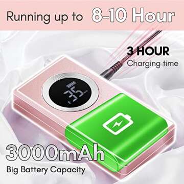 Makartt Rechargeable Nail Drill Electric Nail File Pink Stephanee 35000RPM Professional Nail Drill Kit Portable E File Manicure Drill for Acrylic Nails Poly Nail Gel Polish Nail Extension Gel B-18