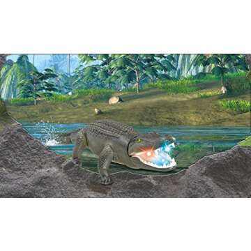 Top Race Remote Control Crocodile, Prank Remote Snake RC Animal Toy, Looks Real Feels Real Roars and Moves Like a Realistic Snake (TR-Croc)