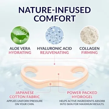 Stylia Double Chin Mask - V Line Chin Strap - Lifting Collagen Face Mask with Hyaluronic Acid & Aloe Vera - Face Lift Tape Jawline Shaper - Self Care Gifts for Women - Face Masks Skincare - 10PC