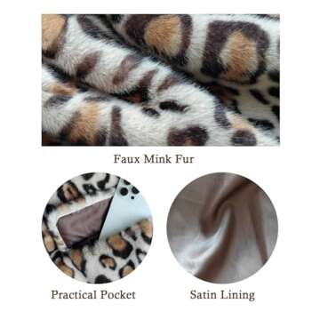 Stylish BEAUZSUZSANA Faux Fur Leopard Coat for Women