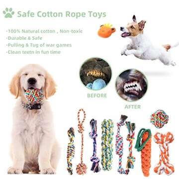 JMZDS&JL 30 Pack Dog Toys, Plush Teething Toys for Puppy, Interactive Squeaky Rope Toys for Small Dogs, Pet Essentials Gift Set