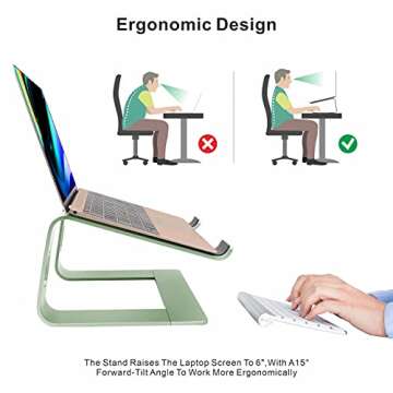 Laptop Stand,Ergonomic Aluminum Laptop Mount Computer Stand,Detachable Laptop Riser,Notebook Holder ...