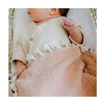 Crane Baby Muslin Swaddle Blanket, Soft Cotton Lightweight Nursery and Stroller Blanket for Baby Boys & Girls, Copper, 30" x 40"