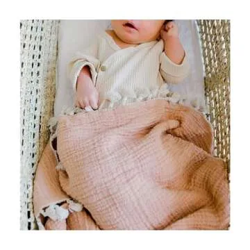 Crane Baby Muslin Swaddle Blanket, Soft Cotton Lightweight Nursery and Stroller Blanket for Baby Boys & Girls, Copper, 30" x 40"