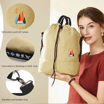 Stylish Women Canvas Shoulder Bag with Unique Embroidery