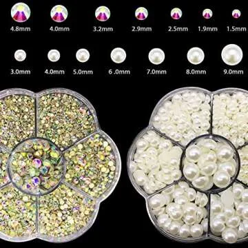 HINABTRU Rhinestones & Pearls Craft Set - 4155 Pieces