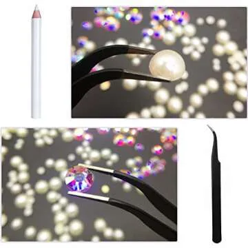 HINABTRU Rhinestones & Pearls Craft Set - 4155 Pieces