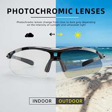 ROCKBROS Photochromic Sports Sunglasses for Outdoor Activities