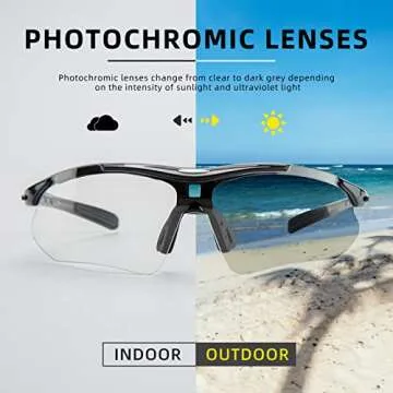 ROCKBROS Photochromic Sports Sunglasses for Outdoor Activities